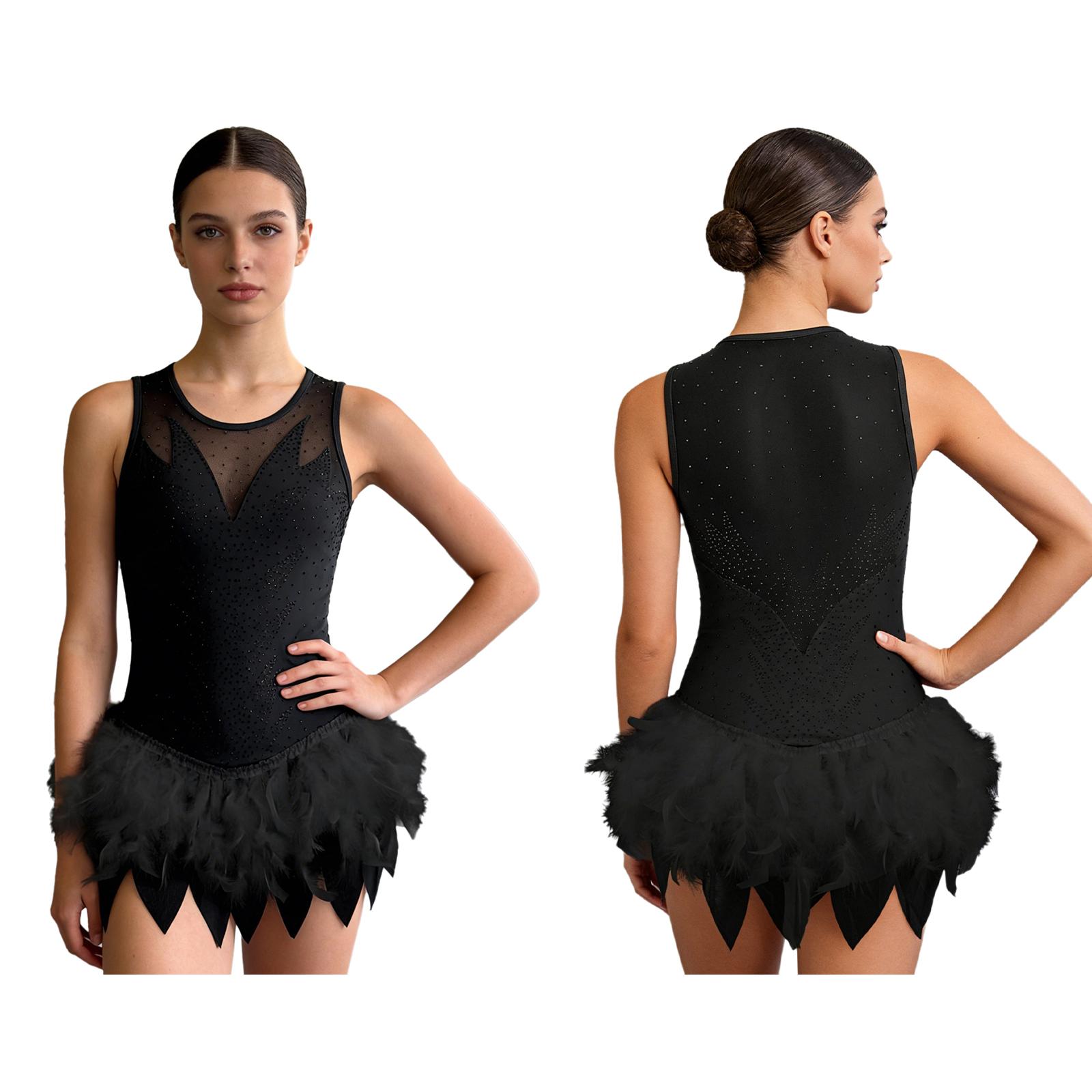 Ladies Ballet Dance Leotard S-XXL Sparkly Rhinestones Fuzzy Feather Edge Asymmetrical Hem Mesh Sleeveless Round Neck Press Button Bodysuit Jumpsuit XL
Ladies Ballet Dance Leotard S-XXL Sparkly Rhinestones Fuzzy Feather Edge Asymmetrical Hem Mesh Sleeveless Round Neck Press Button Bodysuit Jumpsuit XL