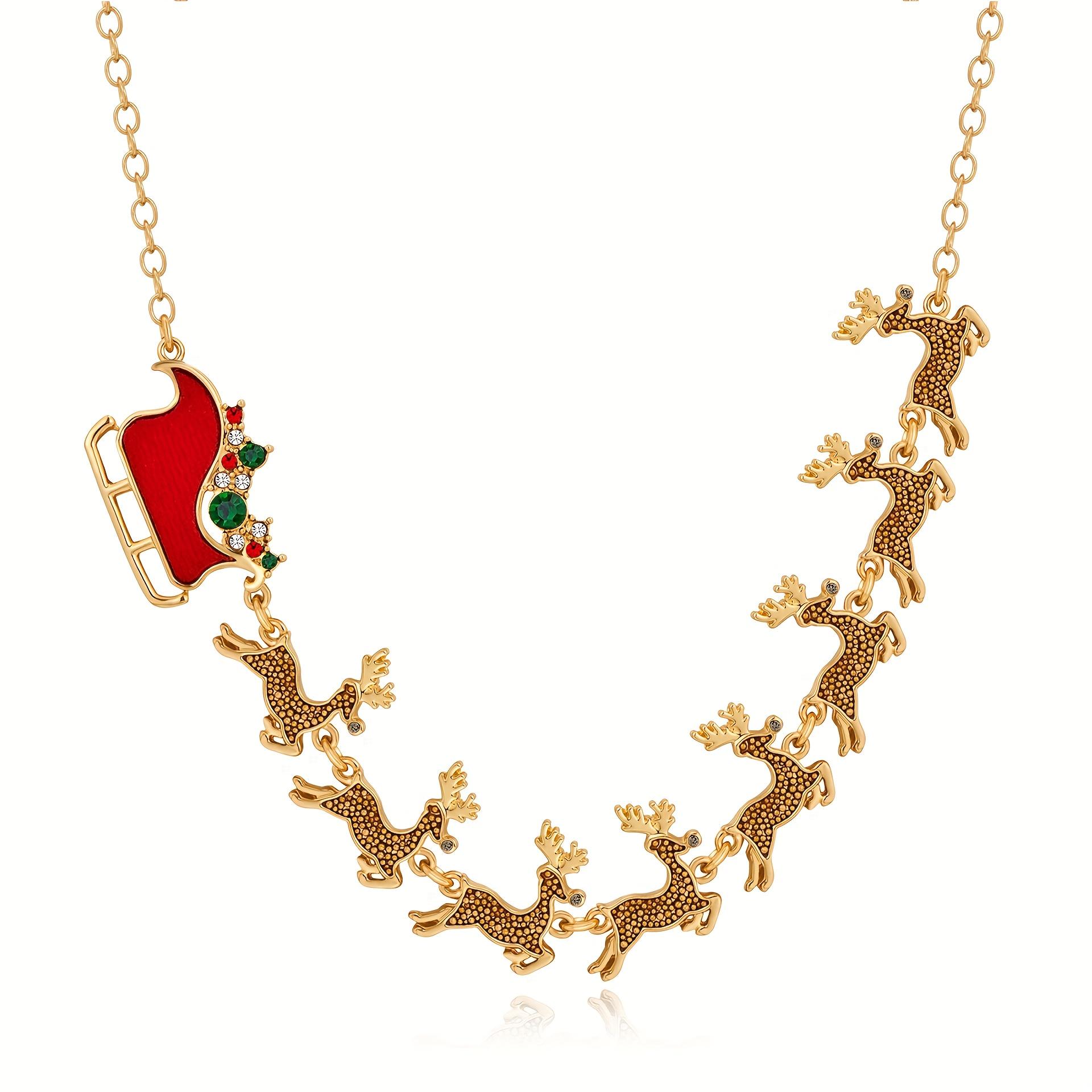 1pc Women s Elegant Glittering Green & Golden Christmas Necklace with Heart-Shaped Pendant & Leafy Loop - Sparkling Statement Jewelry for Holiday Part 1pc
1pc Women s Elegant Glittering Green & Golden Christmas Necklace with Heart-Shaped Pendant & Leafy Loop - Sparkling Statement Jewelry for Holiday Part 1pc