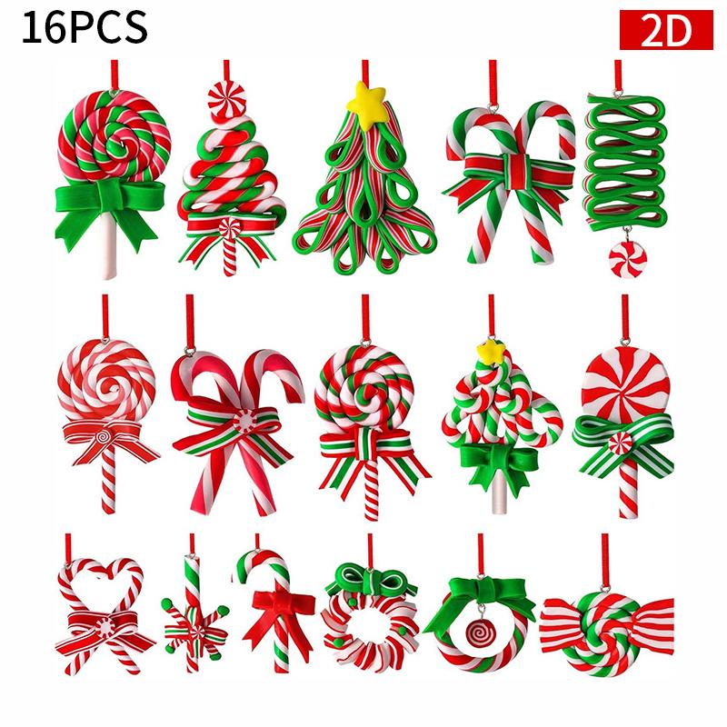 16/32/48pcs Christmas Lollipop Ornaments Colorful Wood Candy Cane Hangin Pendants Polymer Clay Peppermint Pendants For Xmas Tree
16/32/48pcs Christmas Lollipop Ornaments Colorful Wood Candy Cane Hangin Pendants Polymer Clay Peppermint Pendants For Xmas Tree