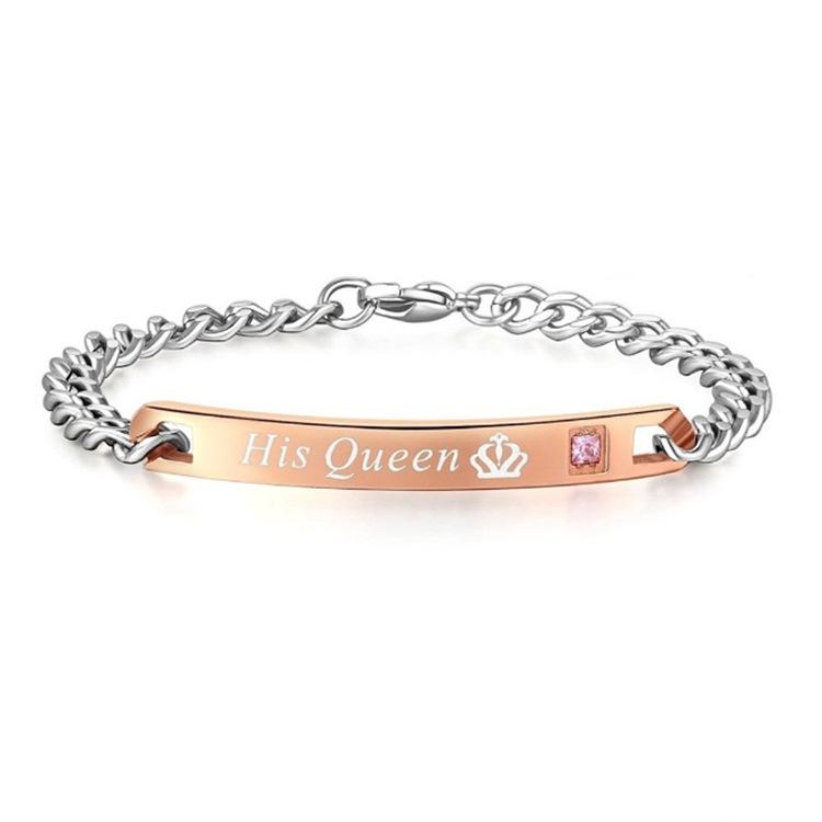 Her King His Queen Titanium Steel Couple Bracelets in Rose Gold and Black Enamel
Her King His Queen Titanium Steel Couple Bracelets in Rose Gold and Black Enamel