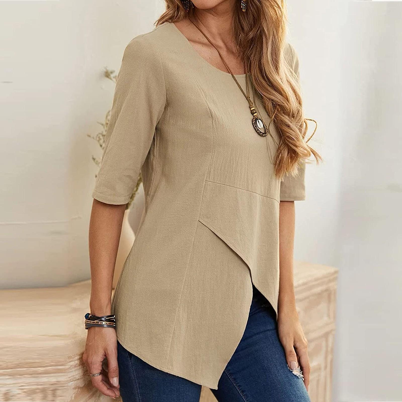 Womens Top Irregular Round Neck Shirt Half Sleeve Blouse Plus Size Solid Color XXXL темно-синього кольору
Womens Top Irregular Round Neck Shirt Half Sleeve Blouse Plus Size Solid Color XXXL темно-синього кольору