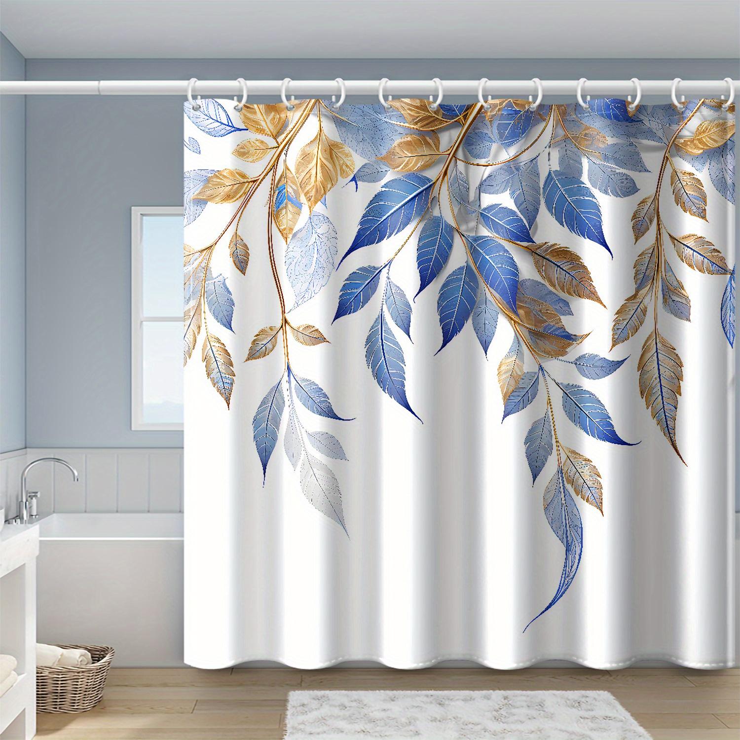 1 Piece Blue And Yellow Leaf Print Shower Curtain, Polyester Fabric, With Hooks, Suitable For Windows And Walls W60H190(CM)-1 Pcs
1 Piece Blue And Yellow Leaf Print Shower Curtain, Polyester Fabric, With Hooks, Suitable For Windows And Walls W60H190(CM)-1 Pcs