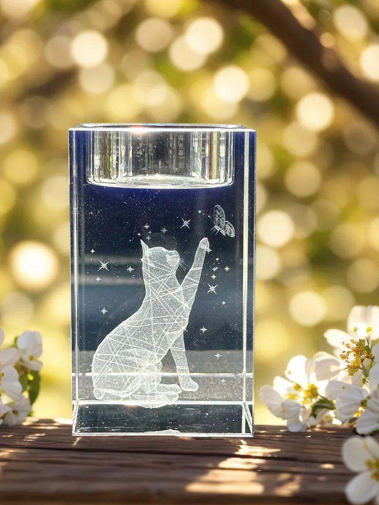 1 3D laser-engraved cat-catching butterfly crystal glass square candlestick, Christmas, graduation, Thanksgiving souvenir - home
1 3D laser-engraved cat-catching butterfly crystal glass square candlestick, Christmas, graduation, Thanksgiving souvenir - home