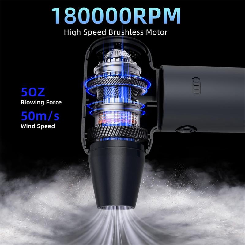 Compressed Air Duster,180000RPM Dryer Blower,3 Gear Portable Electric Air Duster,for Car Dry,Keyboard Computer Cleaning
Compressed Air Duster,180000RPM Dryer Blower,3 Gear Portable Electric Air Duster,for Car Dry,Keyboard Computer Cleaning