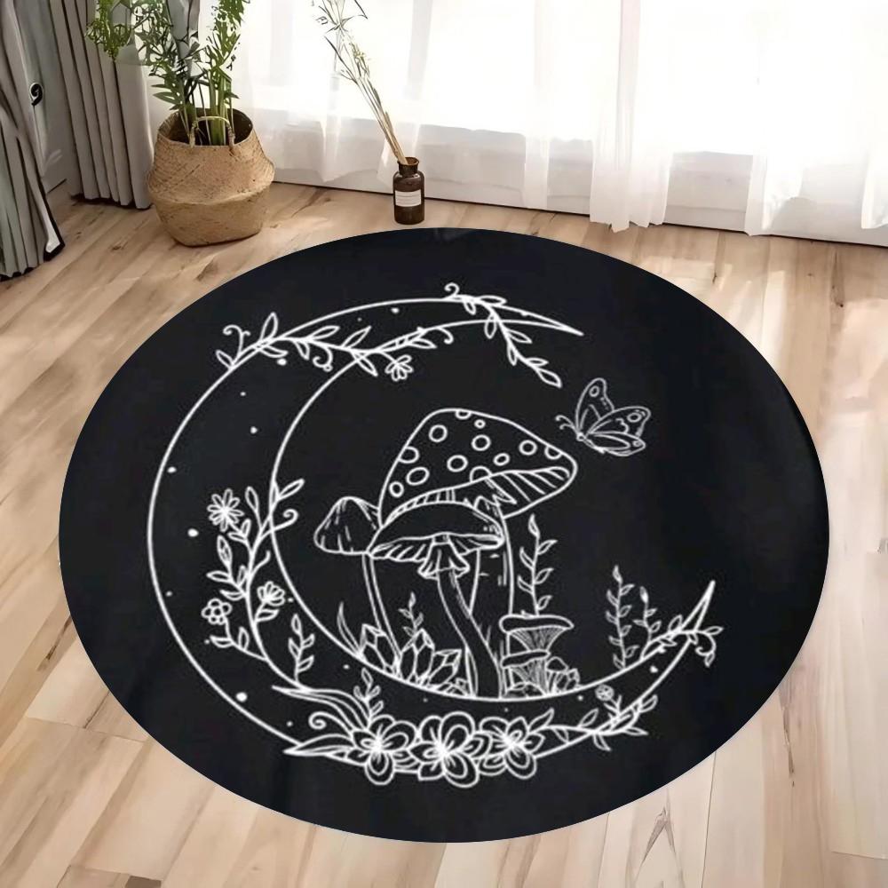 1pc Mushroom Patterned Circular Carpet in Black Gold Color Scheme Bohemian Style Circular Carpet Home Decoration 40X40CM
1pc Mushroom Patterned Circular Carpet in Black Gold Color Scheme Bohemian Style Circular Carpet Home Decoration 40X40CM