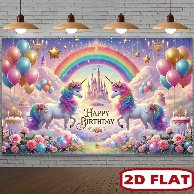 2D Unicorn Happy Birthday Backdrop Rainbow Castle Photography Background for Kids Party 47.2x31.5inch/120*80cm
2D Unicorn Happy Birthday Backdrop Rainbow Castle Photography Background for Kids Party 47.2x31.5inch/120*80cm