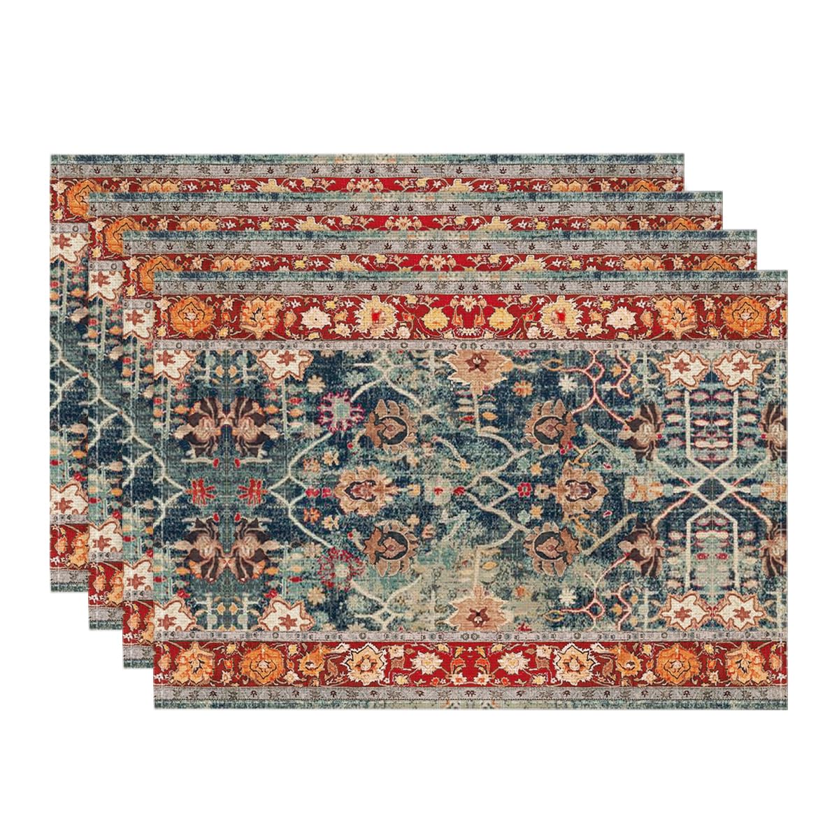 Boho Placemats Set of 4, Daily Orange Teal Flowes Bohemia Table Mats for Home Party Dining Decoration 12x18 Inch 12 x 18 , Rectangular 4 Pcs
Boho Placemats Set of 4, Daily Orange Teal Flowes Bohemia Table Mats for Home Party Dining Decoration 12x18 Inch 12 x 18 , Rectangular 4 Pcs