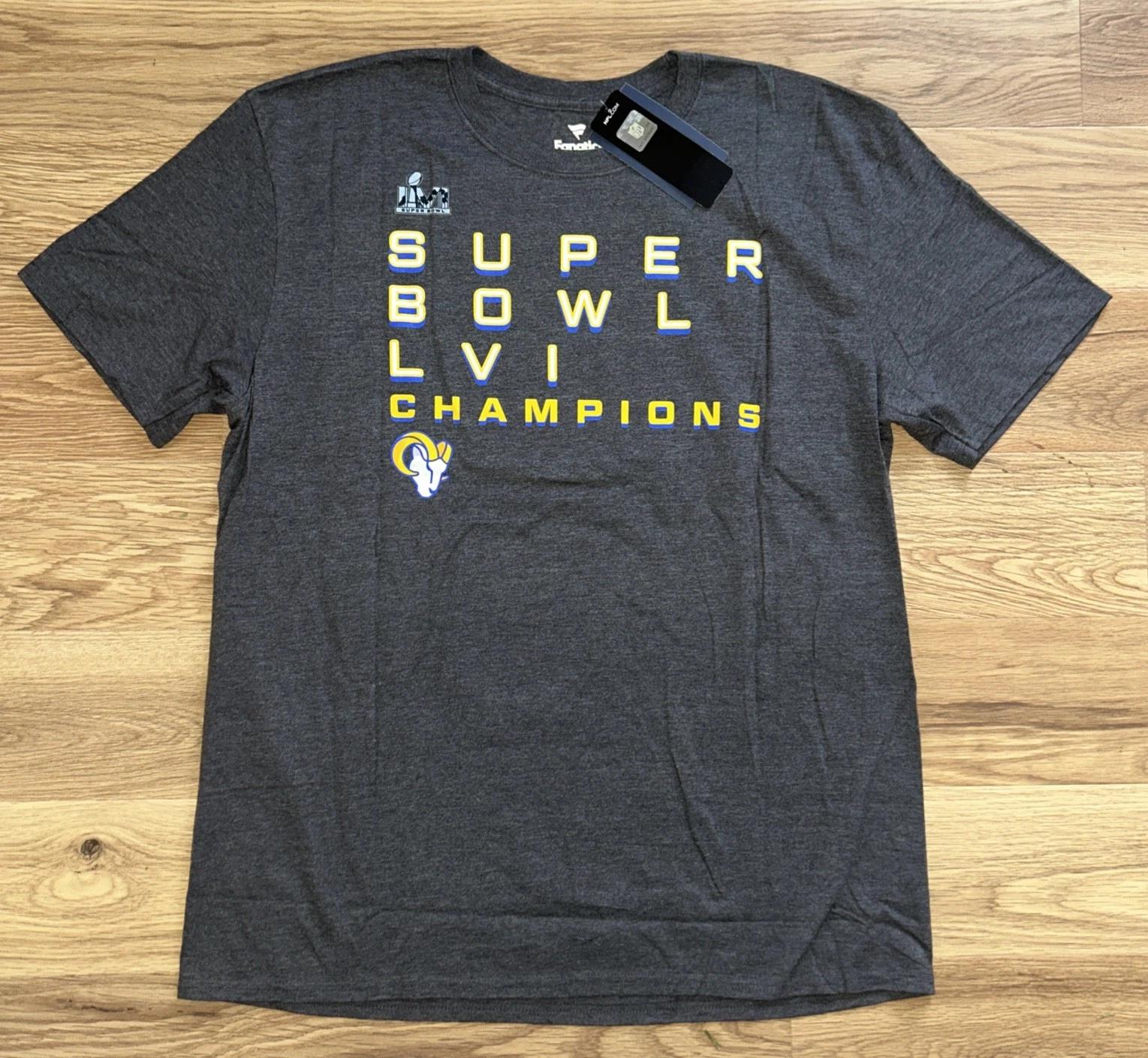 LOS ANGELES LA RAMS NFL Mens Sz XL SUPERBOWL 56 (LVI) CHAMPIONS T-SHIRT Fanatics 100
LOS ANGELES LA RAMS NFL Mens Sz XL SUPERBOWL 56 (LVI) CHAMPIONS T-SHIRT Fanatics 100