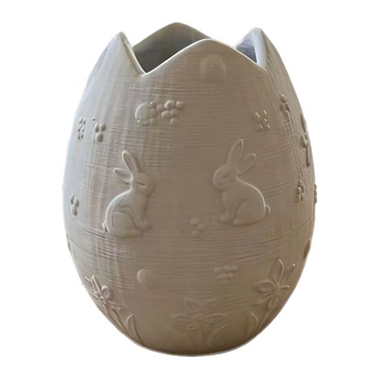 3D Printed Easter Egg Vase Bunny Relief Egg Shape Flower Vase Embossed Rabbit Flower Holder Container Easter Party Decoration теплим білим кольором
3D Printed Easter Egg Vase Bunny Relief Egg Shape Flower Vase Embossed Rabbit Flower Holder Container Easter Party Decoration теплим білим кольором