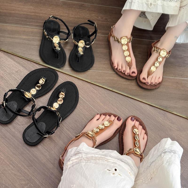 One-word bohemian toe flat sandals women s 2025 new summer wear round head drag holiday sandals 40 коричневий
One-word bohemian toe flat sandals women s 2025 new summer wear round head drag holiday sandals 40 коричневий