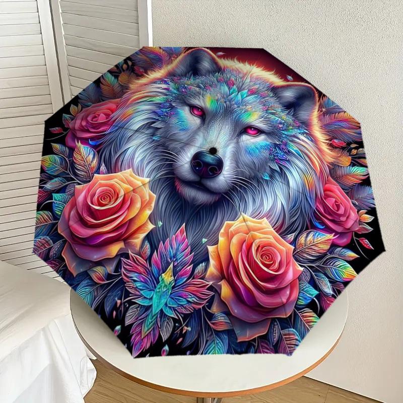 1pc Wolf Roses Mandala Artwork Umbrella with Plastic Handle,Suitable for All Seasons Home Travel Outdoor UmbrellaDD964
1pc Wolf Roses Mandala Artwork Umbrella with Plastic Handle,Suitable for All Seasons Home Travel Outdoor UmbrellaDD964