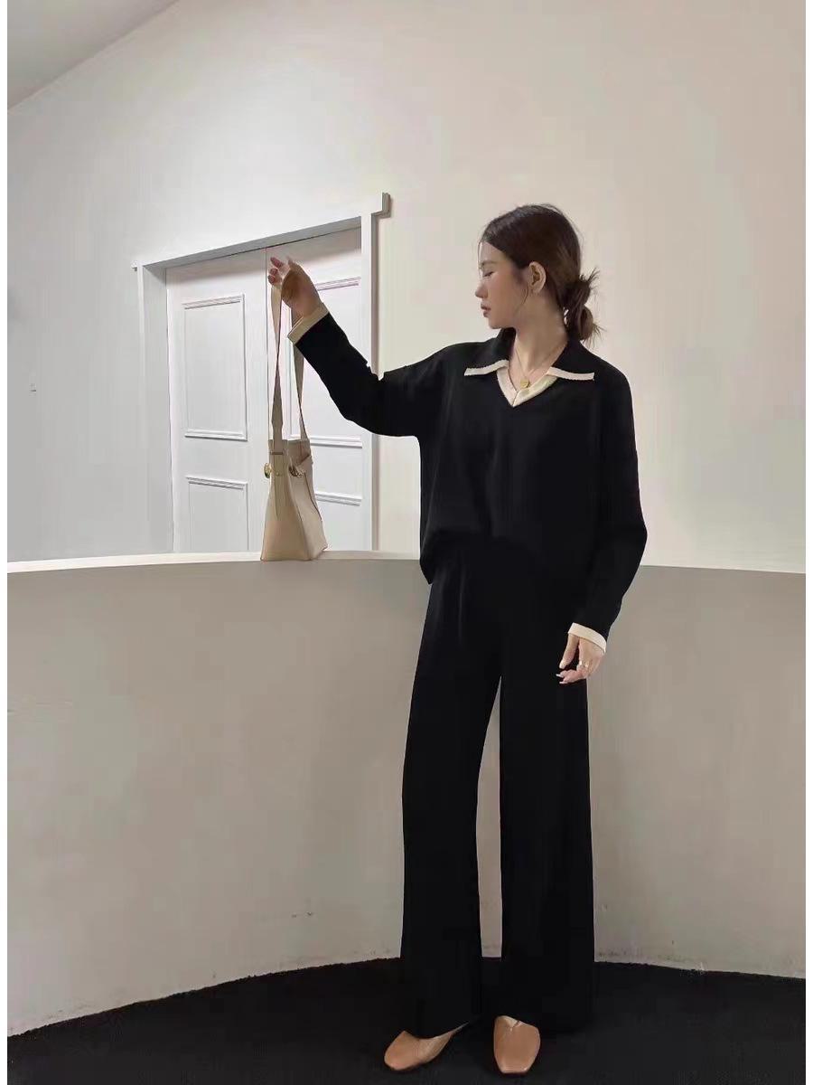 Женский комплект 2024 года: поло с контрастным воротником и широкие трикотажные брюки XL чёрный
Женский комплект 2024 года: поло с контрастным воротником и широкие трикотажные брюки XL чёрный