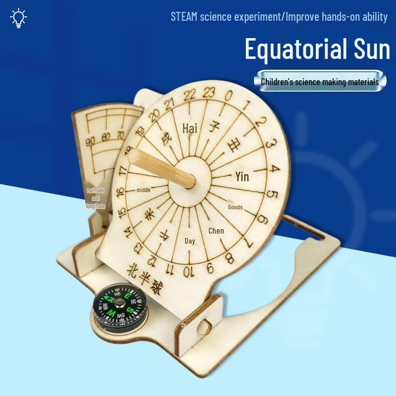 DIY Wooden Equatorial Sundial and Arch Bridge Science Kit for Students Equatorial Sundial (Single Set)
DIY Wooden Equatorial Sundial and Arch Bridge Science Kit for Students Equatorial Sundial (Single Set)