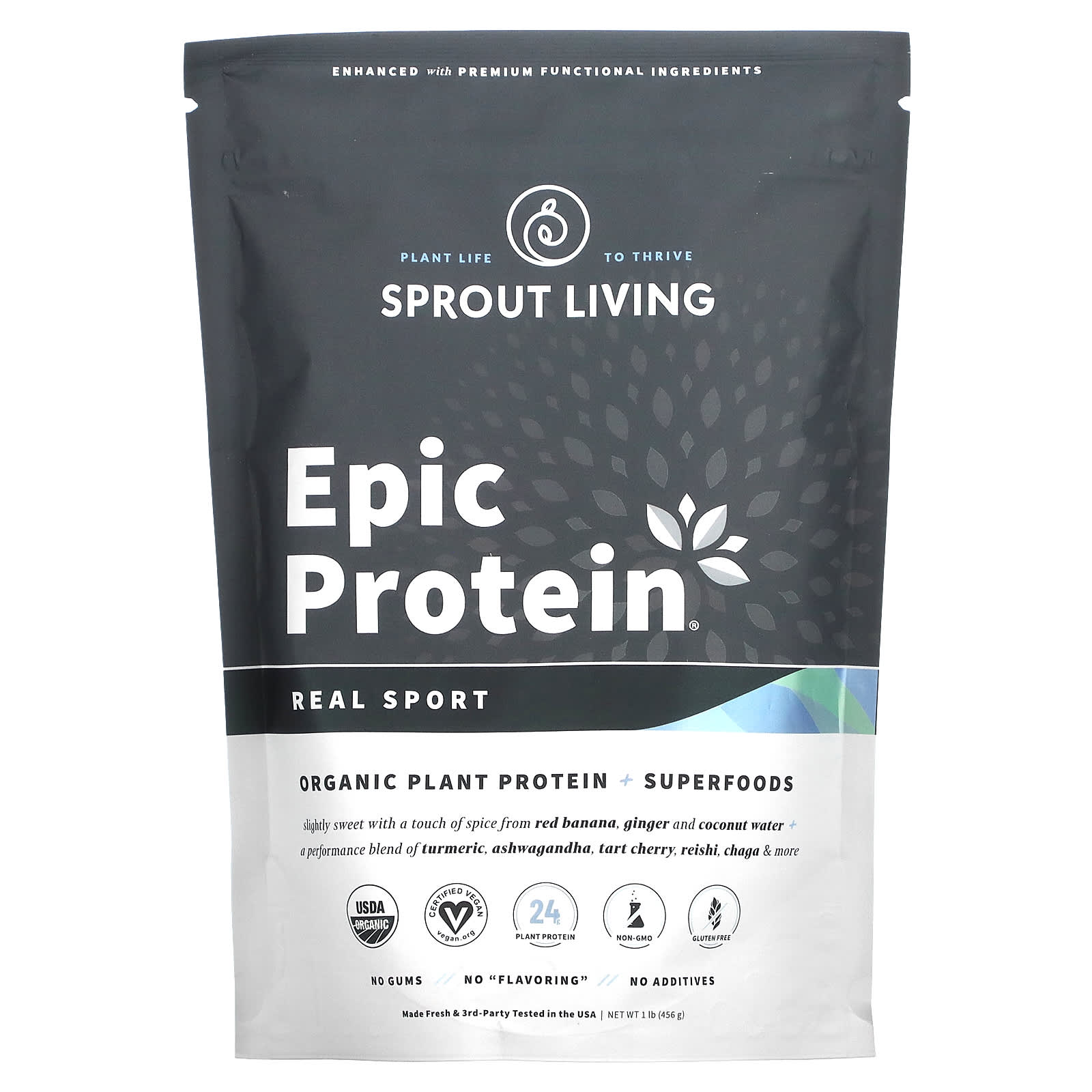 Sprout Living, Epic Protein, with Organic Plant Proteins and Superfoods, Real Sports, 1.1 lb (494 g)
Sprout Living, Epic Protein, with Organic Plant Proteins and Superfoods, Real Sports, 1.1 lb (494 g)