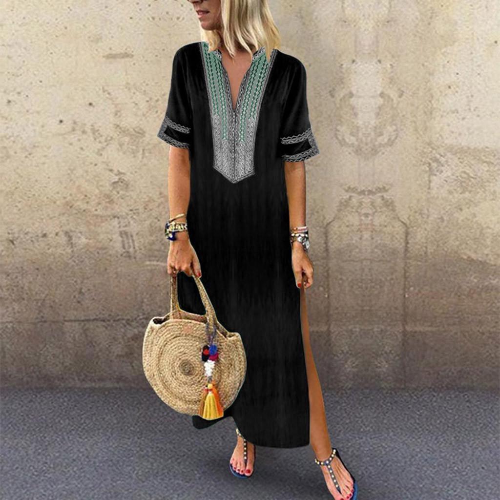 Women’s Printed Long Sleeve V-neck Maxi Dress Hem Baggy Kaftan Long Dress S чорний
Women’s Printed Long Sleeve V-neck Maxi Dress Hem Baggy Kaftan Long Dress S чорний