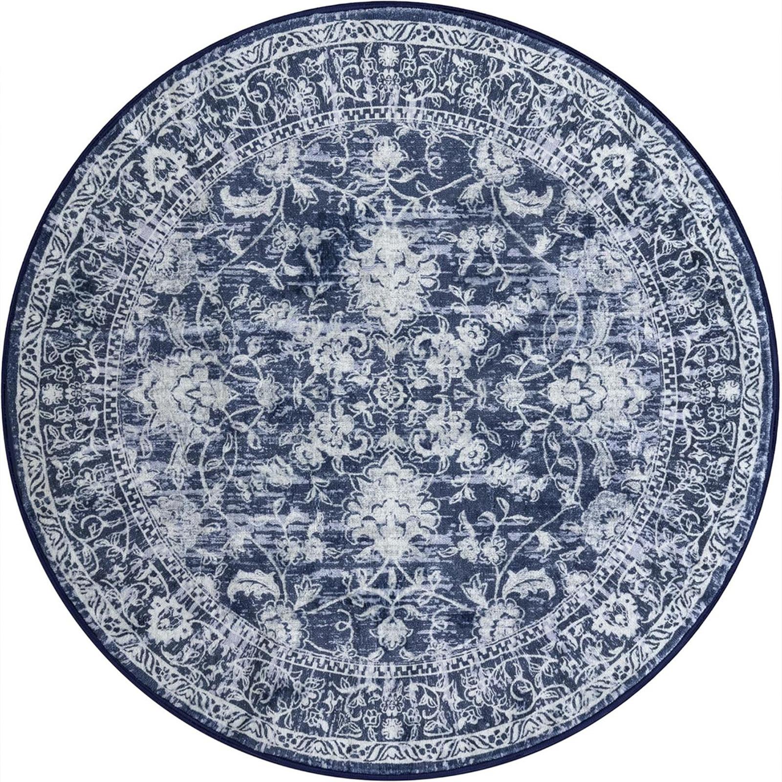 Round Navy Blue Floral Carpet White Symmetrical Motifs with Botanical Details,Elegant Vintage Rug for Living Room,Classic Decor 80cm
Round Navy Blue Floral Carpet White Symmetrical Motifs with Botanical Details,Elegant Vintage Rug for Living Room,Classic Decor 80cm