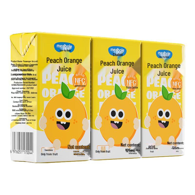 Miao Bole Kids Peach Orange Juice
Miao Bole Kids Peach Orange Juice