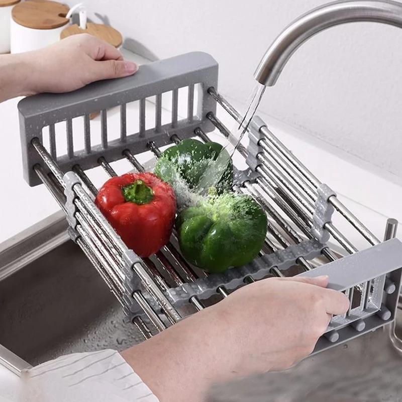 Подставка для сушки посуды, регулируемая кухонная подставка для тарелок, многофункциональная сушилка для фруктов и овощей для хранения кухонного мыла и полотенец 
Подставка для сушки посуды, регулируемая кухонная подставка для тарелок, многофункциональная сушилка для фруктов и овощей для хранения кухонного мыла и полотенец