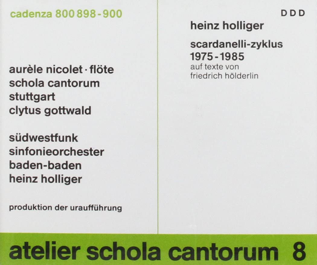 CD HEINZ HOLLIGER - Atelier Schola Cantorum 8 CAD800898900 Cadenza Non Japan Classical Used
CD HEINZ HOLLIGER - Atelier Schola Cantorum 8 CAD800898900 Cadenza Non Japan Classical Used