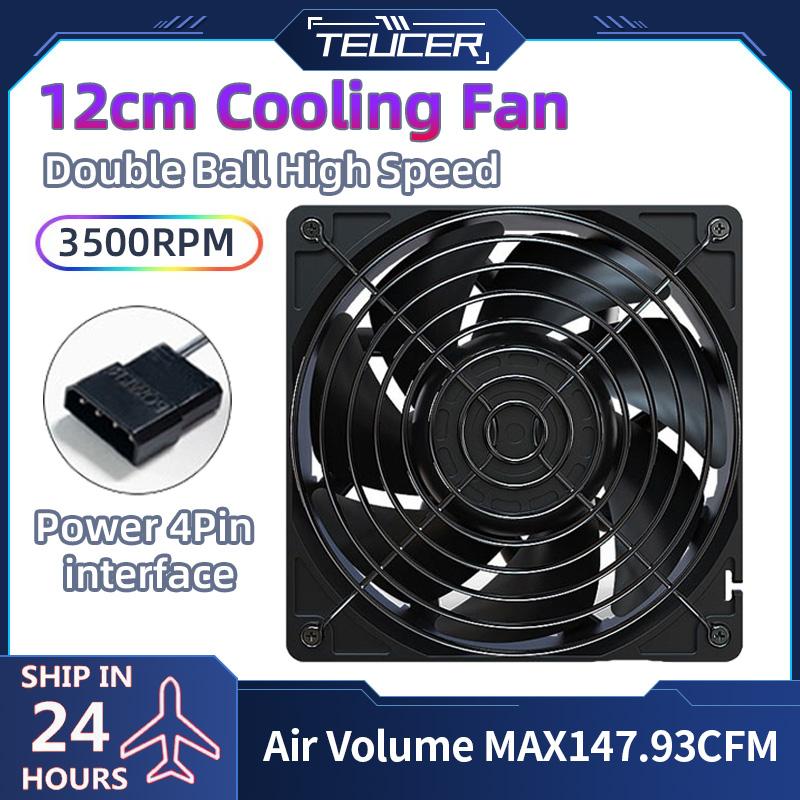 TEUCER 120mm 3500RPM PC Case Fan 12V Big 4Pin Large Air Volume Computer Cooling Fan For BTC Mining Chassis Miner Radiator Fans
TEUCER 120mm 3500RPM PC Case Fan 12V Big 4Pin Large Air Volume Computer Cooling Fan For BTC Mining Chassis Miner Radiator Fans