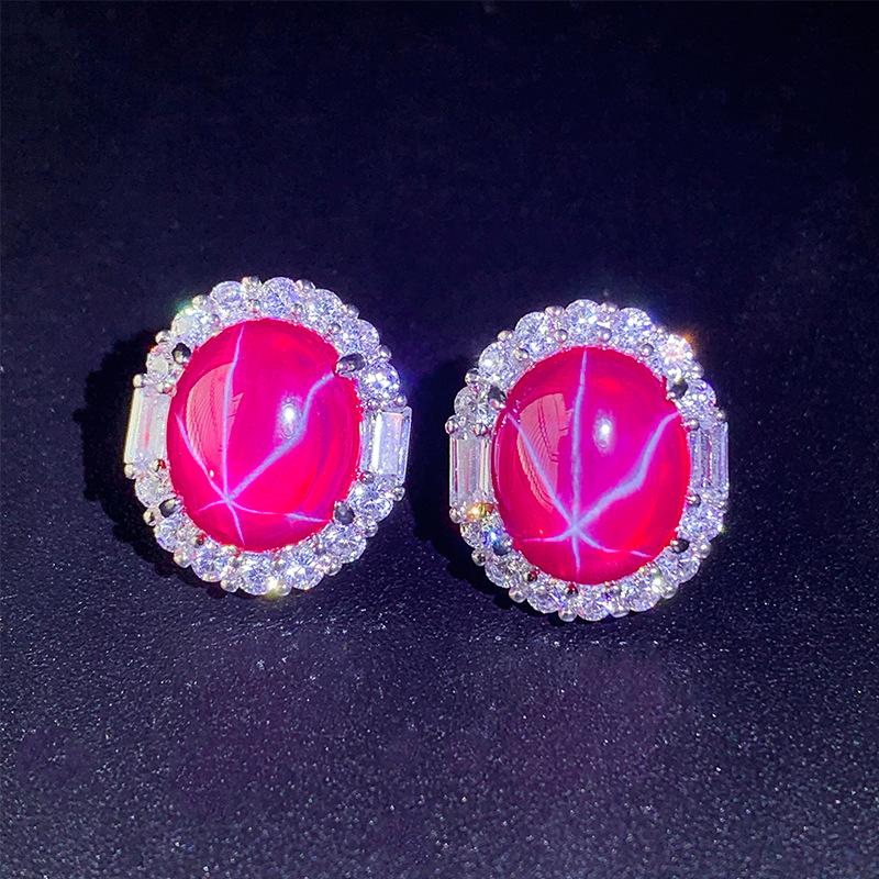 Ювелирный лед Семена Флуоресцентный Денье Форма Симуляция Красный Корунд Гексаграмма Звезда Светлый Набор Основной Камень 13 * 18