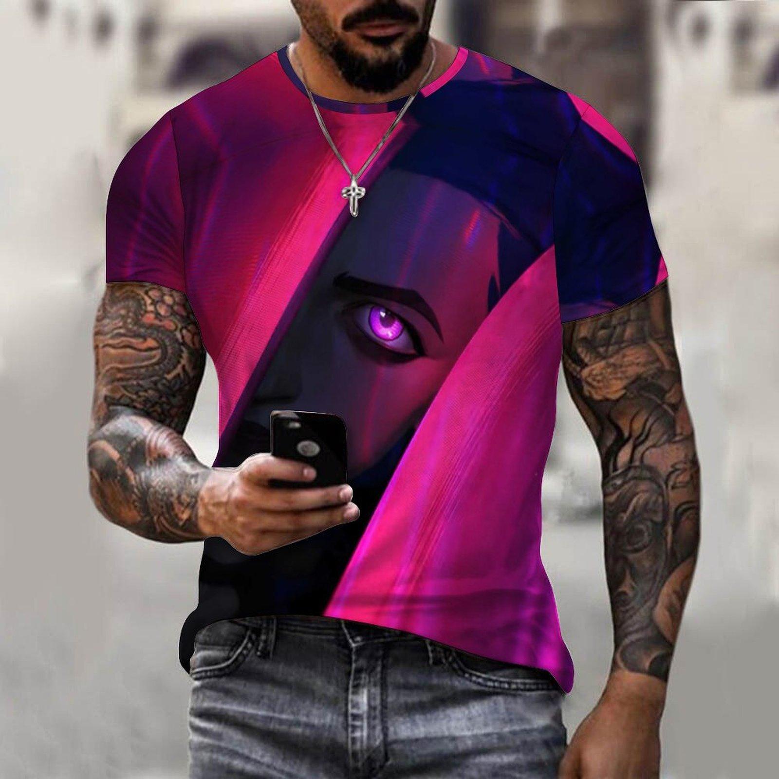 Крутая трендовая футболка с аниме-принтом, персонализированная футболка с круглым вырезом и короткими рукавами, летняя мода XS 
Крутая трендовая футболка с аниме-принтом, персонализированная футболка с круглым вырезом и короткими рукавами, летняя мода XS