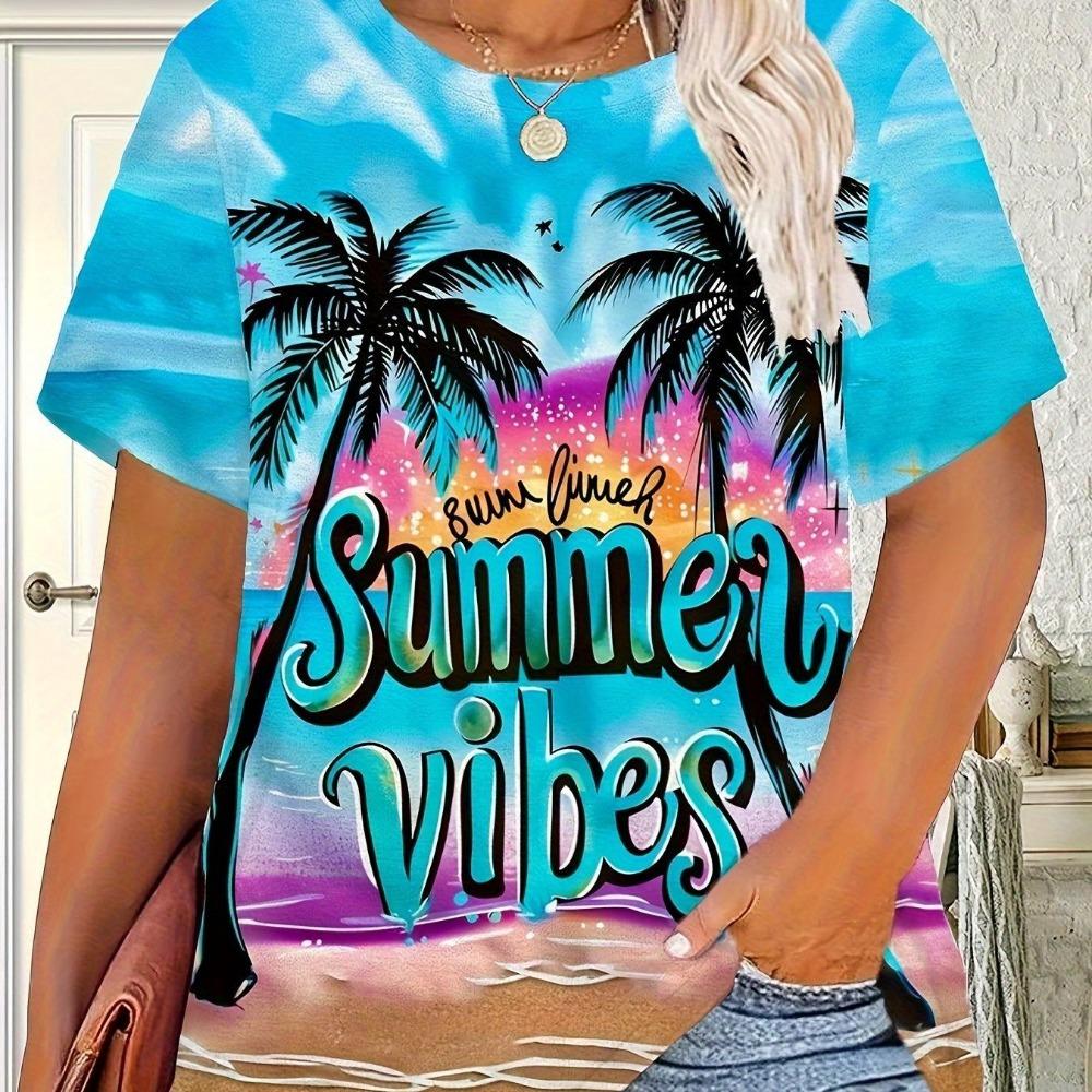 Plus Size Women s Tropical Summer Style T-Shirt - Soft Polyester Crew Neck Short Sleeve Casual Beach Wear 5XL
Plus Size Women s Tropical Summer Style T-Shirt - Soft Polyester Crew Neck Short Sleeve Casual Beach Wear 5XL