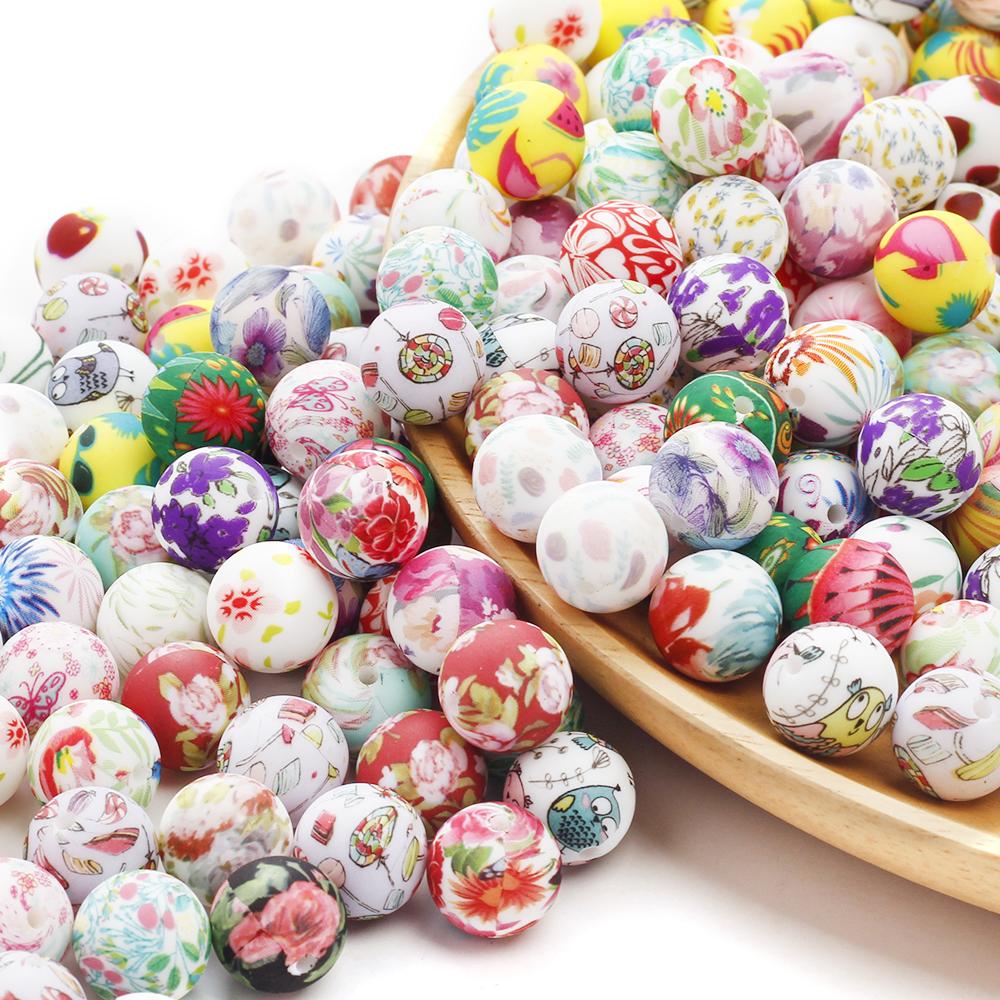 10Pcs 15mm New Silicone Beads Round Print Colorful Spacer Beads Food Grade Baby Nursing Necklace Pacifier Chain Teether Toys
10Pcs 15mm New Silicone Beads Round Print Colorful Spacer Beads Food Grade Baby Nursing Necklace Pacifier Chain Teether Toys