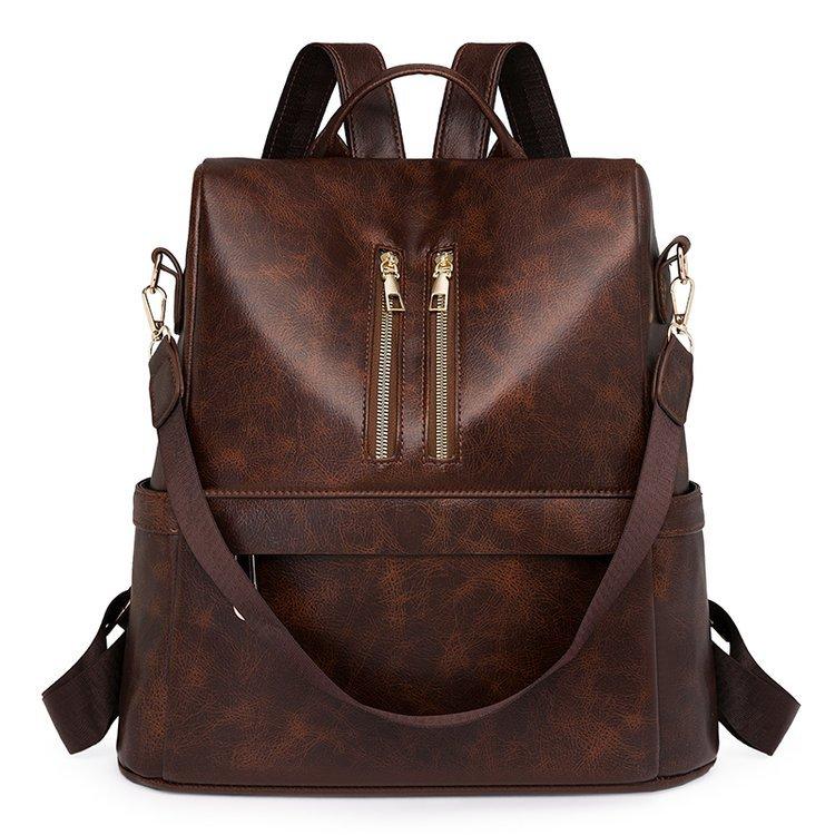 Women s backpack multifunctional fashion anti-theft commuter bag PU leather retro versatile shoulder bag student school bag one size fits all темно-коричневого кольору
Women s backpack multifunctional fashion anti-theft commuter bag PU leather retro versatile shoulder bag student school bag one size fits all темно-коричневого кольору
