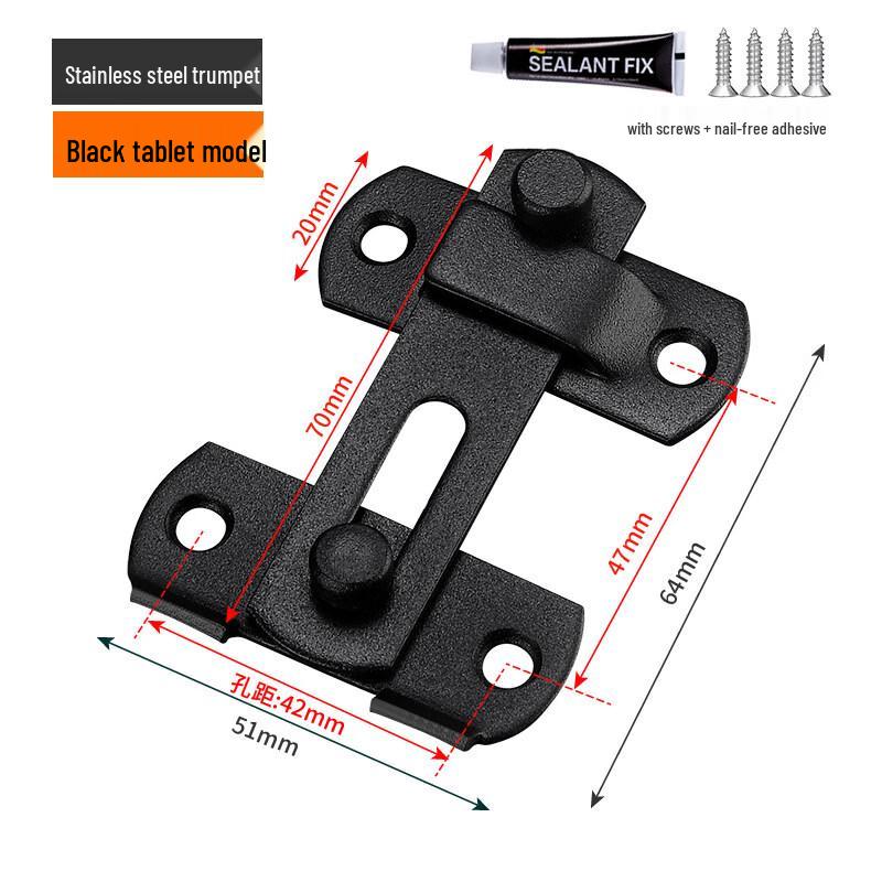 Rongyu Black 180-Degree Sliding Door Hook Latch
Rongyu Black 180-Degree Sliding Door Hook Latch