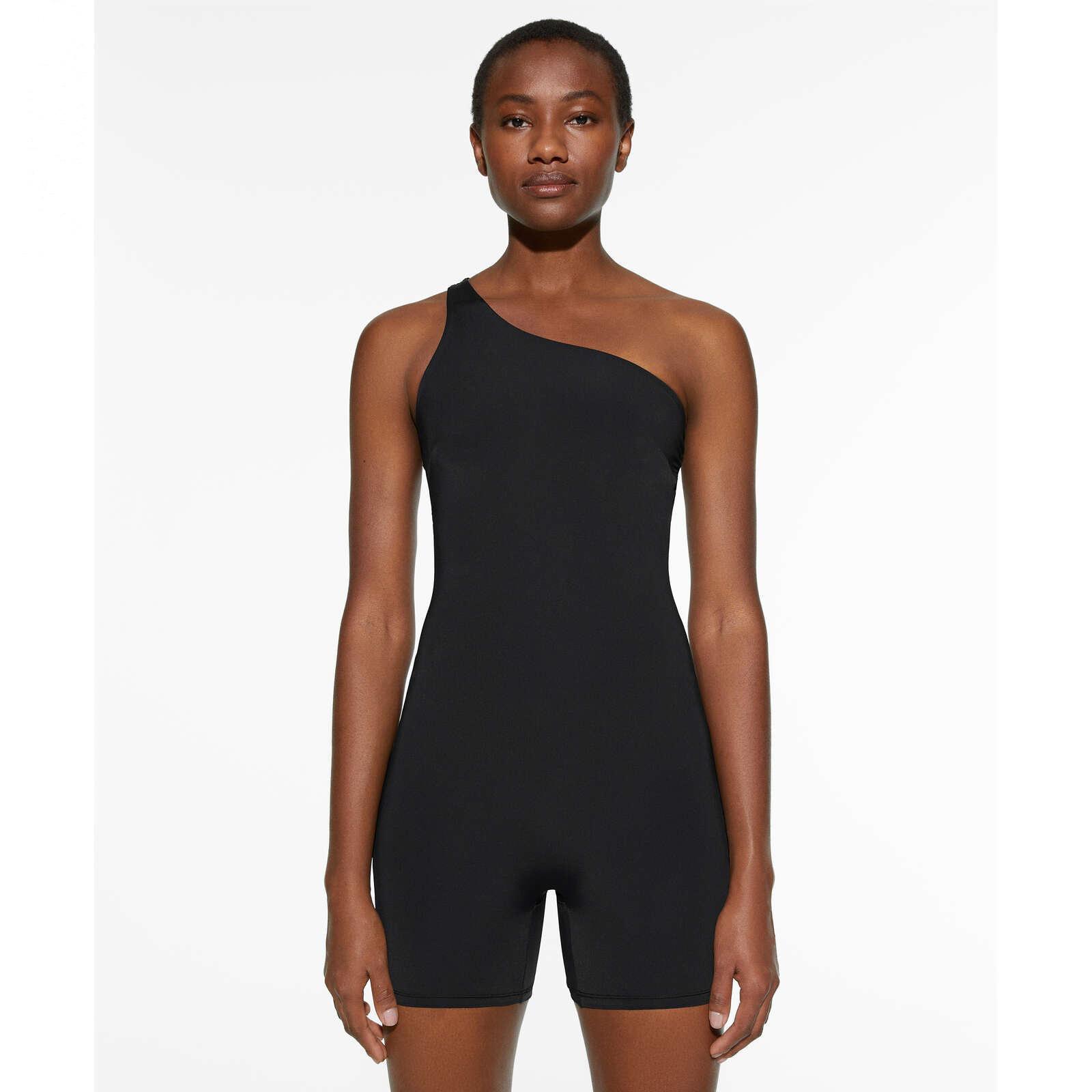 European & American Asymmetrical One-Shoulder Sports Jumpsuit with Slimming Tummy-Control Shorts - Black Small чорний
European & American Asymmetrical One-Shoulder Sports Jumpsuit with Slimming Tummy-Control Shorts - Black Small чорний