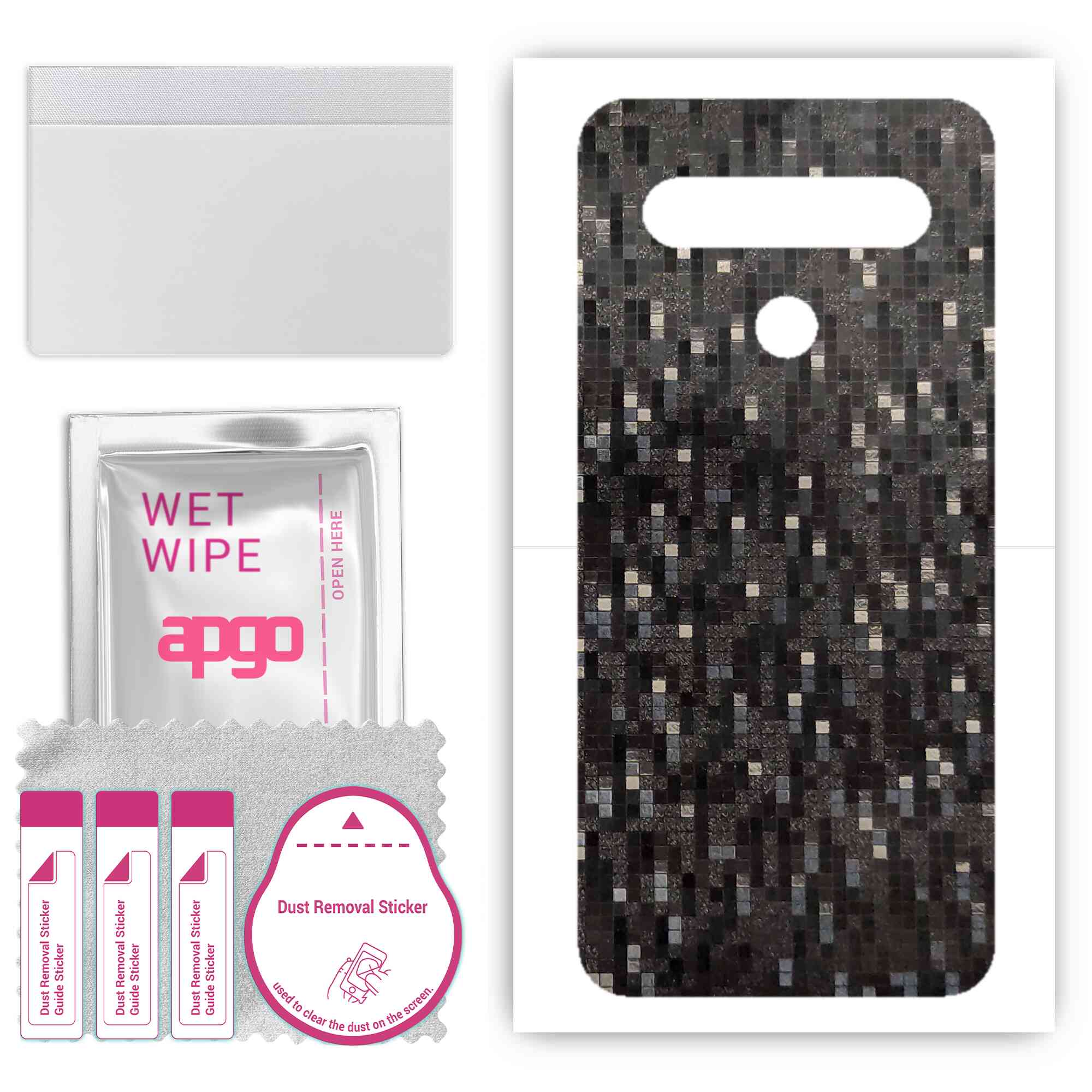 apgo Protective Skin Sticker for the back compatible with LG K61, Wrap Film, Foil, Vinyl - Pattern Carbon Black Pixel
apgo Protective Skin Sticker for the back compatible with LG K61, Wrap Film, Foil, Vinyl - Pattern Carbon Black Pixel