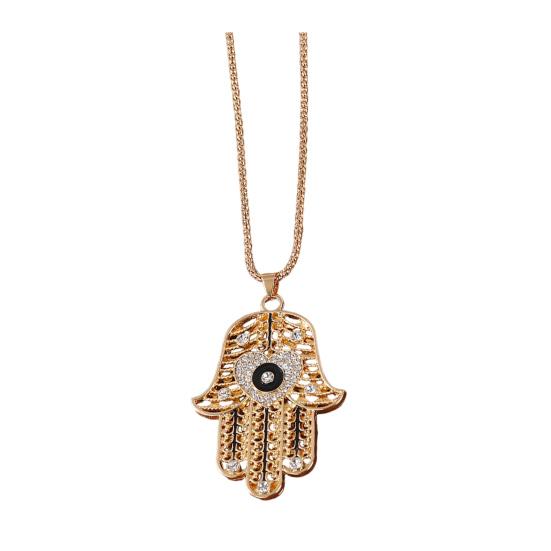 Devil Eye Necklace Vintage Chain Necklace with Hamsa Hand Pendant Rhinestone Palm Necklace Jewelry Gifts for Women Wife Girlfriend чорний
Devil Eye Necklace Vintage Chain Necklace with Hamsa Hand Pendant Rhinestone Palm Necklace Jewelry Gifts for Women Wife Girlfriend чорний