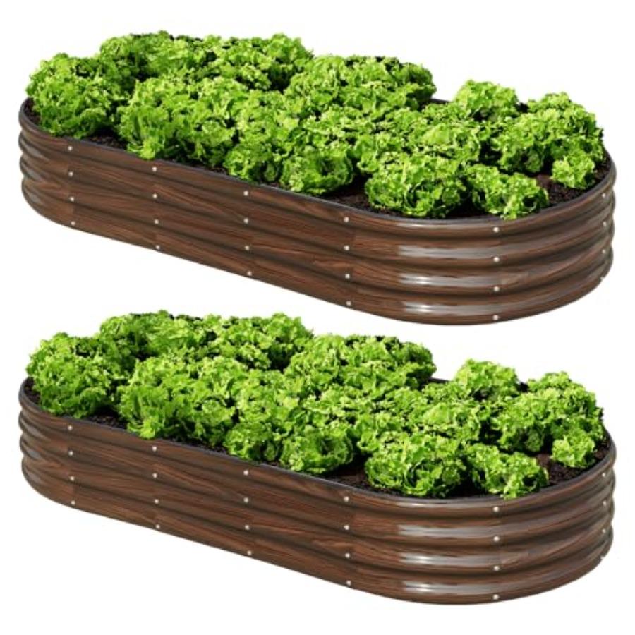 2 Pcs 6x3x1ft Raised Garden Bed Kit Outdoor Oval Metal Garden Planter Ground Planter Box for Gardening Vegetables Flowers Brown United States
2 Pcs 6x3x1ft Raised Garden Bed Kit Outdoor Oval Metal Garden Planter Ground Planter Box for Gardening Vegetables Flowers Brown United States