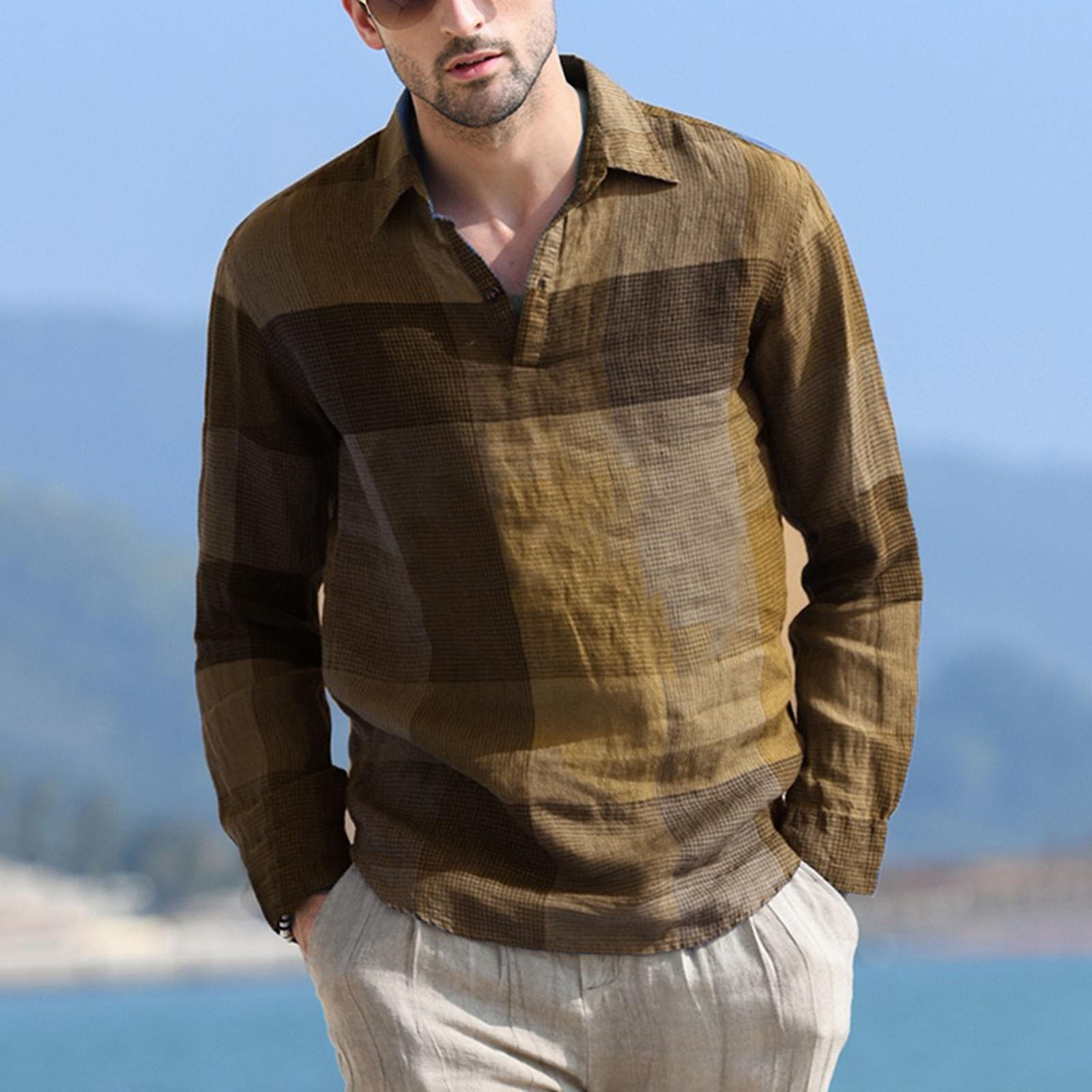 Мужское льняное пальто свободного покроя в клетку с лацканами Village с длинными рукавами XXL коричневый
Мужское льняное пальто свободного покроя в клетку с лацканами Village с длинными рукавами XXL коричневый