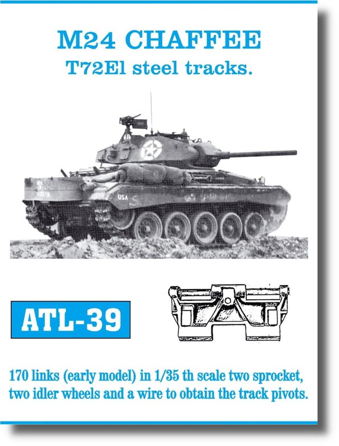 Friul Model Metal Movable Track Series M24 Chaffee Пластиковые детали для модели 1/35 ATL-039
Friul Model Metal Movable Track Series M24 Chaffee Пластиковые детали для модели 1/35 ATL-039