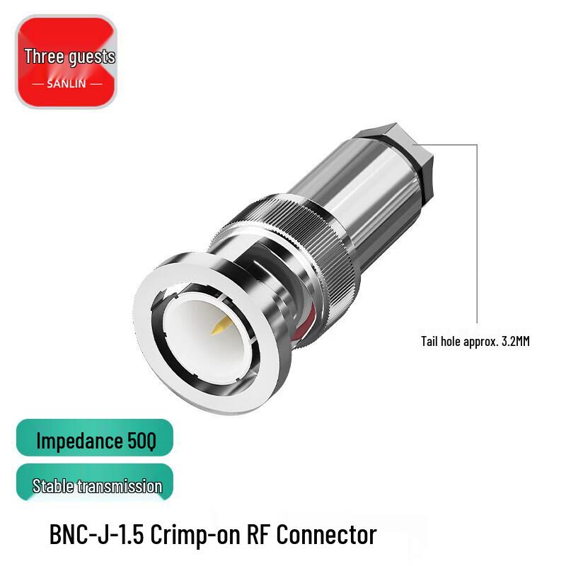 All-Copper BNC/Q9 Male RF Coaxial Connector
All-Copper BNC/Q9 Male RF Coaxial Connector