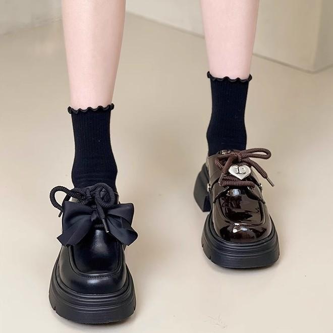 French retro British style bow small leather shoes women s 2024 spring new thick-soled heightening Mary Jane loafers 35
French retro British style bow small leather shoes women s 2024 spring new thick-soled heightening Mary Jane loafers 35