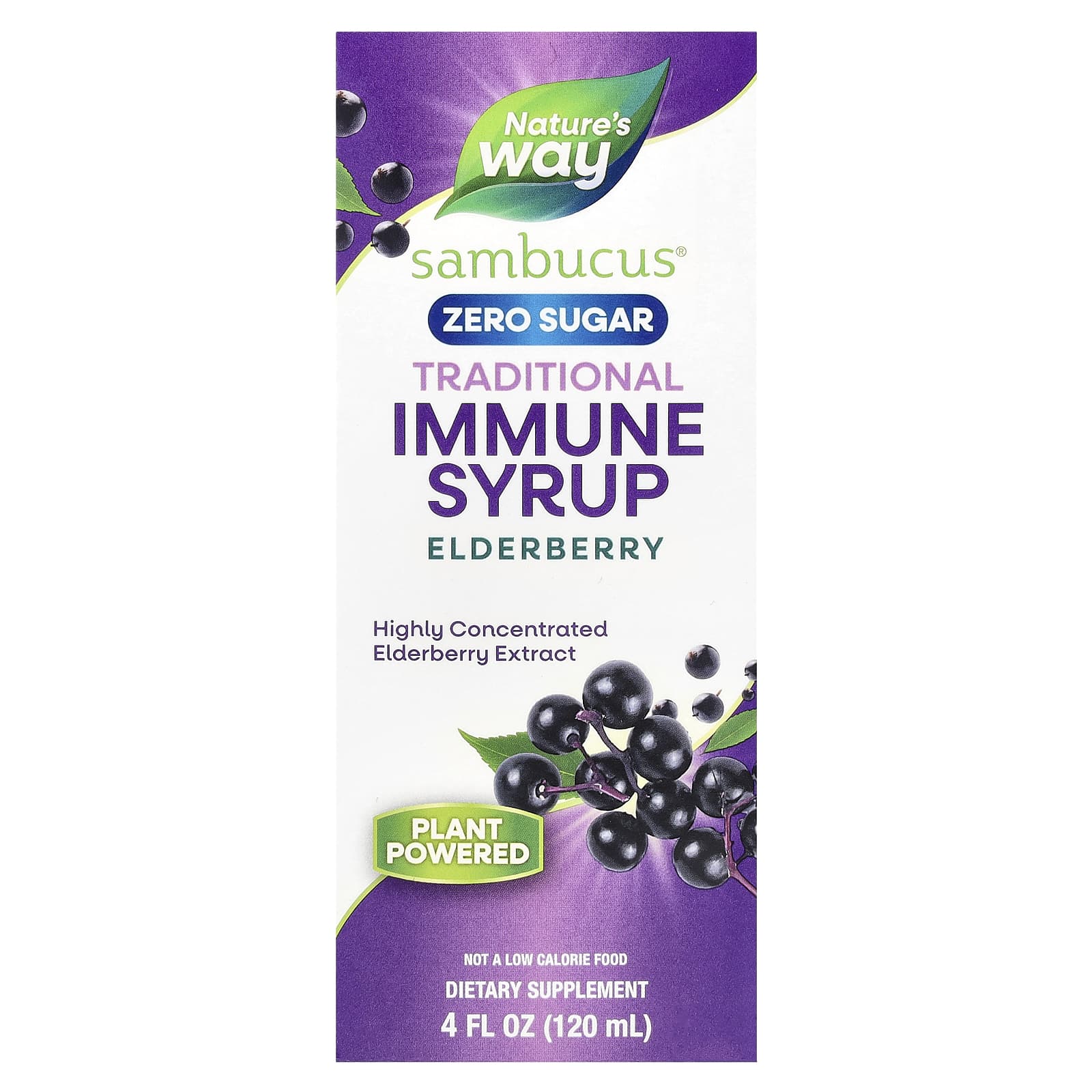 Nature s Way, Sambucus®, Традиційний сироп для зміцнення імунітету, Без цукру, Бузина, 4 рідкі унції (120 мл)
Nature s Way, Sambucus®, Традиційний сироп для зміцнення імунітету, Без цукру, Бузина, 4 рідкі унції (120 мл)