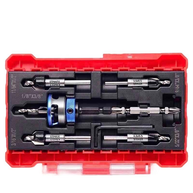 CYCLI-Countersunk Drill Bits With Hex Shanks, Woodworking Set Including Depth Limiters синій
CYCLI-Countersunk Drill Bits With Hex Shanks, Woodworking Set Including Depth Limiters синій