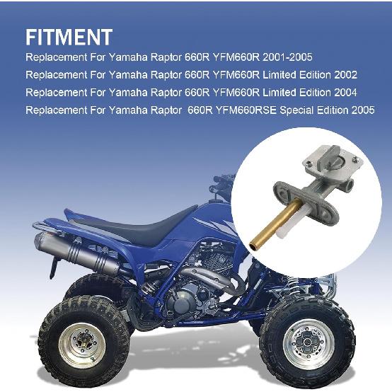 Fuel Valve Petcock Assembly 8mm 5LP-24500-01-00 Replacement For Yamaha Raptor 660 660R YFM660 YFM660R 2001 2002 2003 2004 2005 5LP245000100 Fuel Gas
Fuel Valve Petcock Assembly 8mm 5LP-24500-01-00 Replacement For Yamaha Raptor 660 660R YFM660 YFM660R 2001 2002 2003 2004 2005 5LP245000100 Fuel Gas