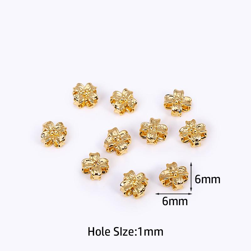 18K Gold Plated Flower Beads, High Quality Brass Metal Spacer Beads DIY Beading Jewelry Accessories Wholesale 10 Pieces
18K Gold Plated Flower Beads, High Quality Brass Metal Spacer Beads DIY Beading Jewelry Accessories Wholesale 10 Pieces