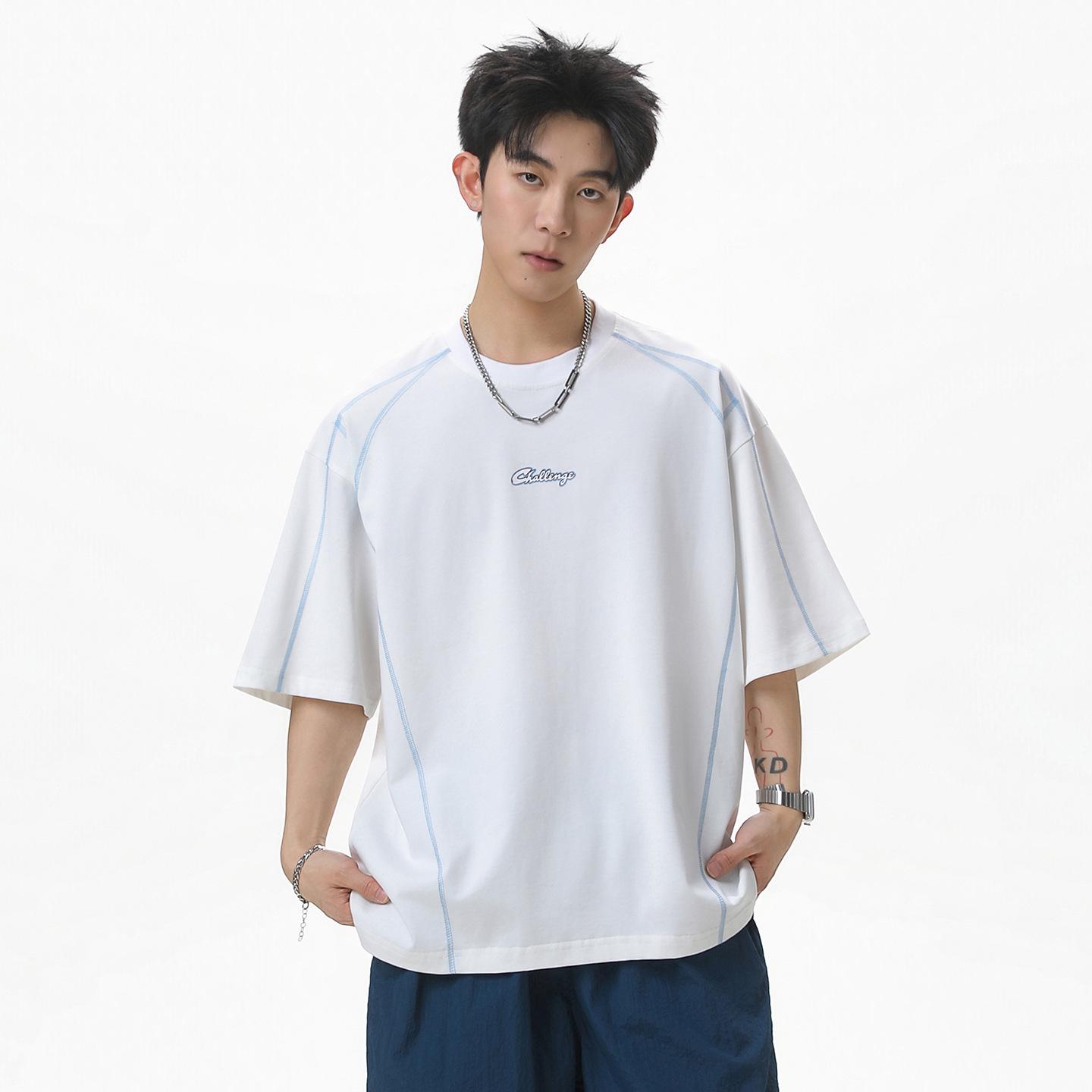 Men s Summer Style Contrast Topstitched Cotton T-shirt with American Letter Print Medium білий
Men s Summer Style Contrast Topstitched Cotton T-shirt with American Letter Print Medium білий