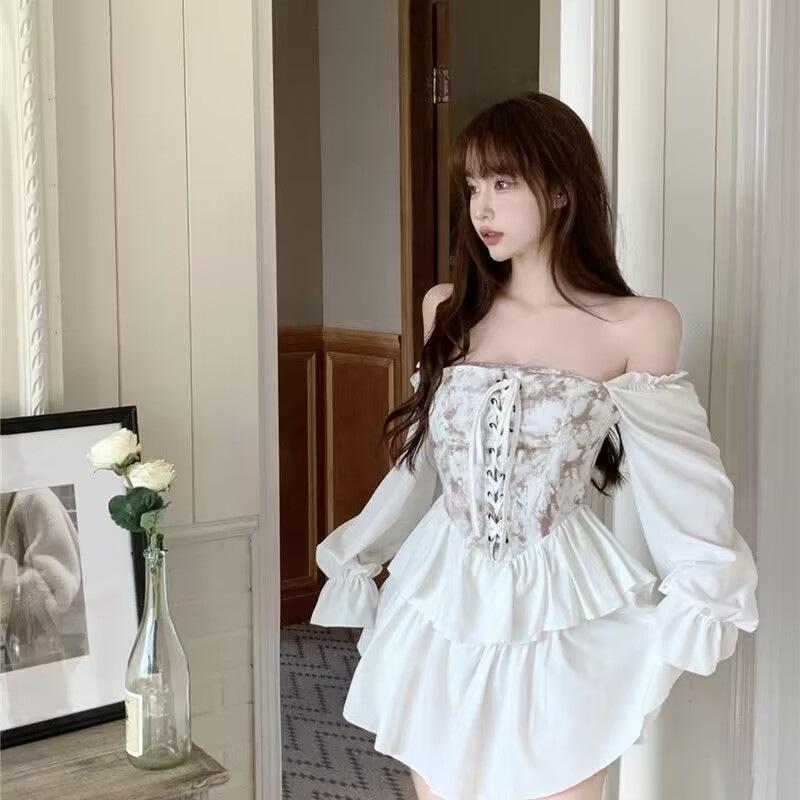 Women s Spring/Summer Ink Wash Tie-Dye Irregular One-Shoulder Fitted Dress with Puff Skirt and Waist Tie-Up XXL чорний
Women s Spring/Summer Ink Wash Tie-Dye Irregular One-Shoulder Fitted Dress with Puff Skirt and Waist Tie-Up XXL чорний