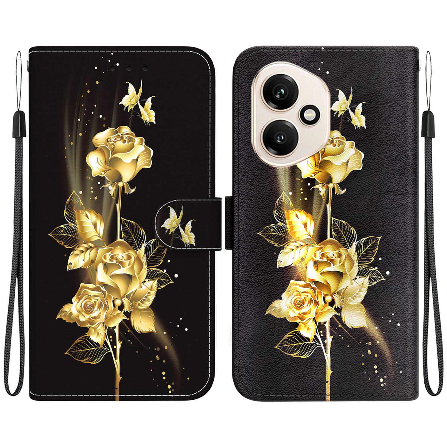 For Honor 400 5G (Global) Wallet Phone Case Anti-Drop Pattern Printing Leather Flip Cover with Strap Gold Butterfly Rose
For Honor 400 5G (Global) Wallet Phone Case Anti-Drop Pattern Printing Leather Flip Cover with Strap Gold Butterfly Rose