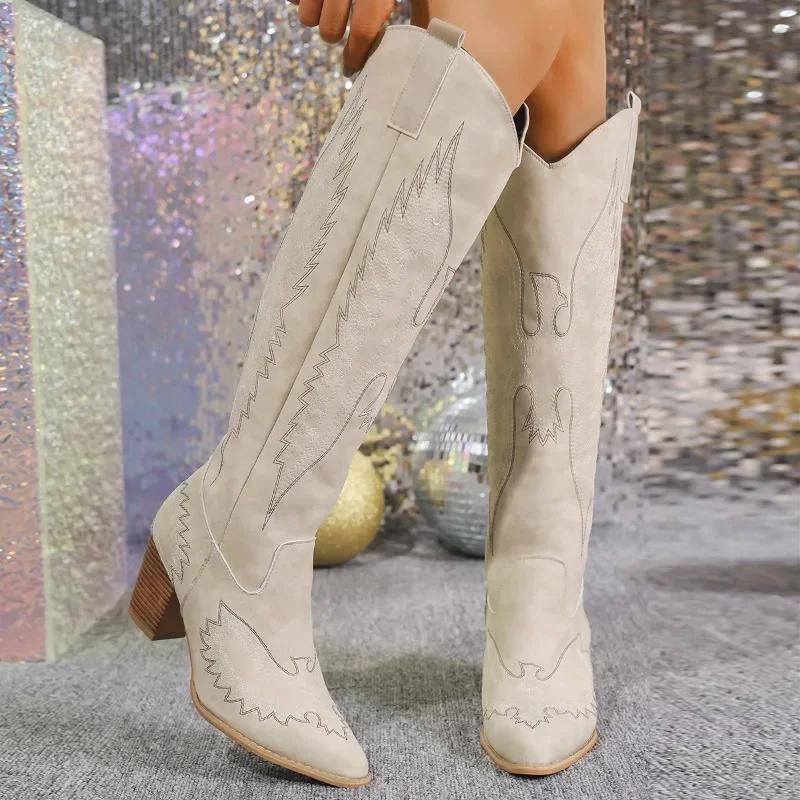 Модные зимние ботинки-рыцари с острым носком, высоким голенищем и блочным каблуком большого размера, 2024, модная обувь для женщин, женские ботинки-чулки, женские ботильоны 43 бежевый
Модные зимние ботинки-рыцари с острым носком, высоким голенищем и блочным каблуком большого размера, 2024, модная обувь для женщин, женские ботинки-чулки, женские ботильоны 43 бежевый