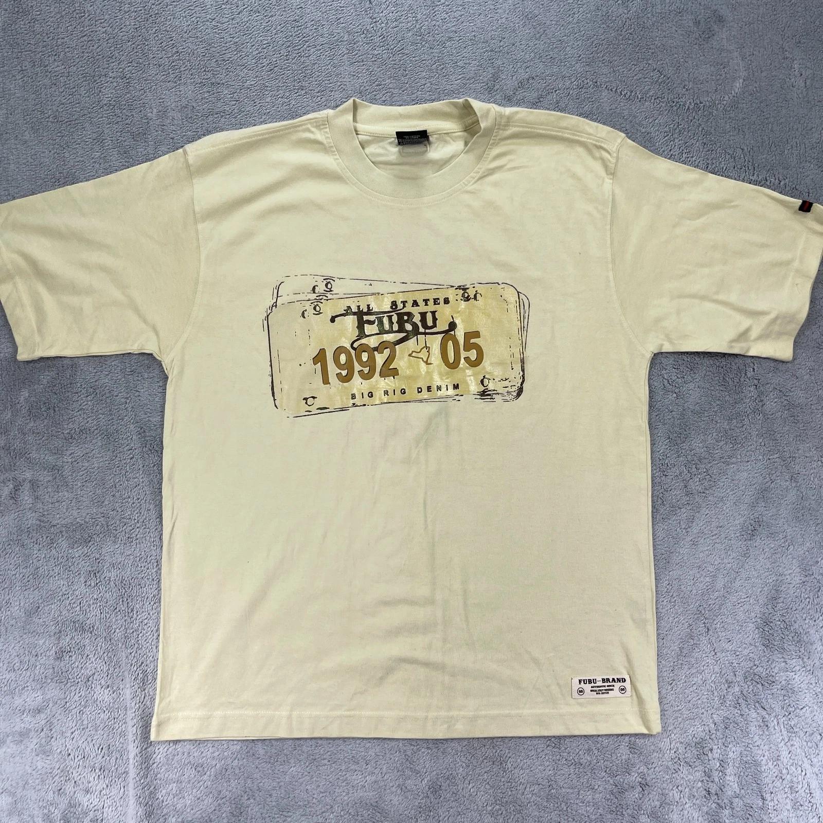 Vintage Fubu T Shirt Boys L (16-18) Beige Graphic Cotton All States Big Rig L
Vintage Fubu T Shirt Boys L (16-18) Beige Graphic Cotton All States Big Rig L