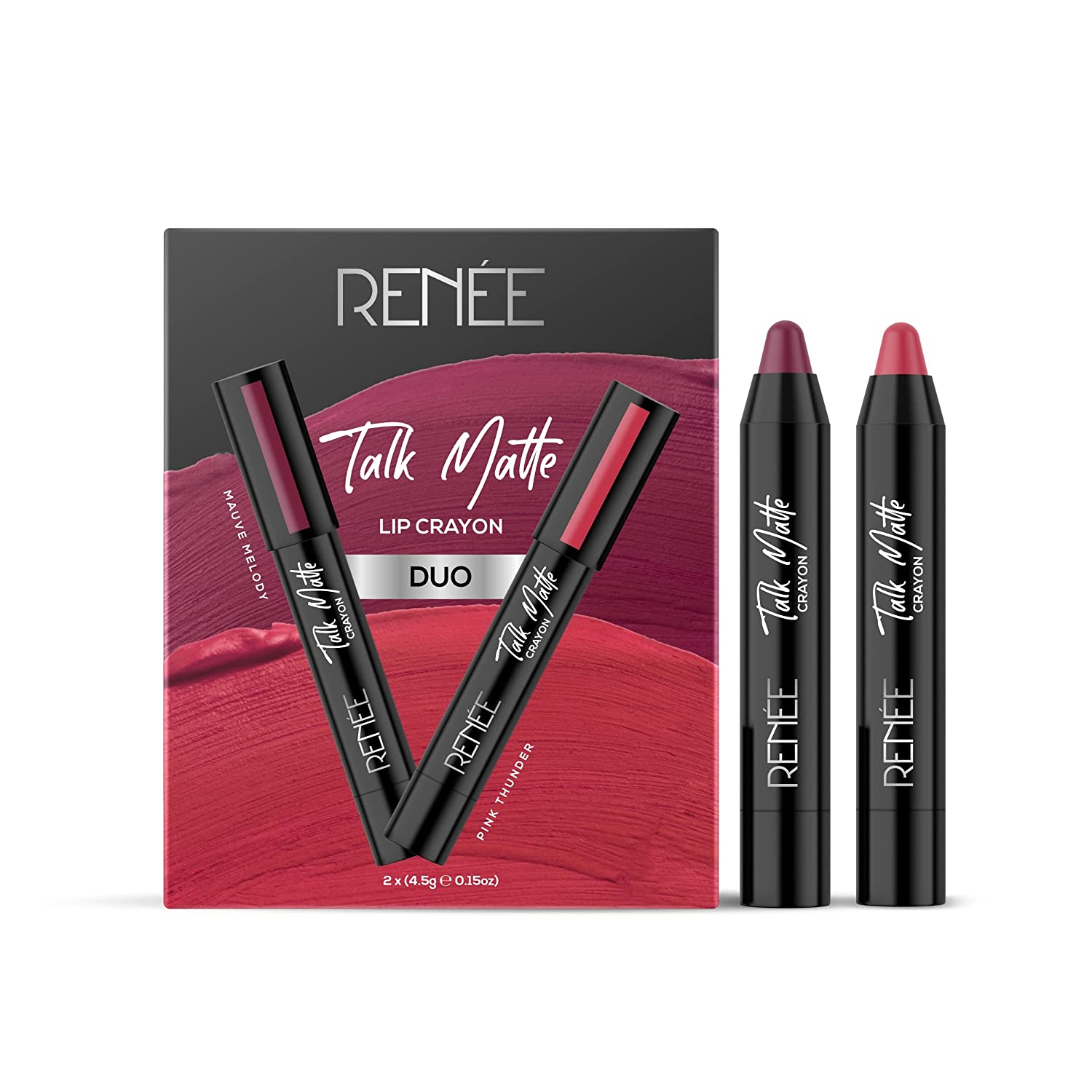 RENEE Talk Matte Duo Lip Crayon Mauve Melody & Pink Thunder, 4,5 г каждого, увлажняющая и стойкая губная помада Brick Blare
RENEE Talk Matte Duo Lip Crayon Mauve Melody & Pink Thunder, 4,5 г каждого, увлажняющая и стойкая губная помада Brick Blare