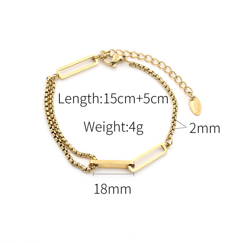18K Gold Geometric Hollow Rectangular Double-Layer Chain Bracelet Women S Splicing Titanium Steel Jewelry золотий
18K Gold Geometric Hollow Rectangular Double-Layer Chain Bracelet Women S Splicing Titanium Steel Jewelry золотий