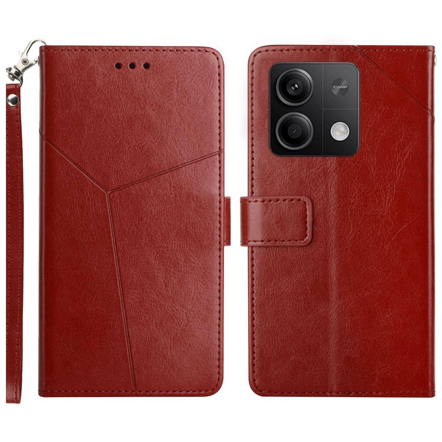For Xiaomi Redmi Note 13 Pro 4G/Poco M6 Pro 4G Case with Wrist Strap Y Shaped Lines Imprint Leather Phone Cover Brown
For Xiaomi Redmi Note 13 Pro 4G/Poco M6 Pro 4G Case with Wrist Strap Y Shaped Lines Imprint Leather Phone Cover Brown